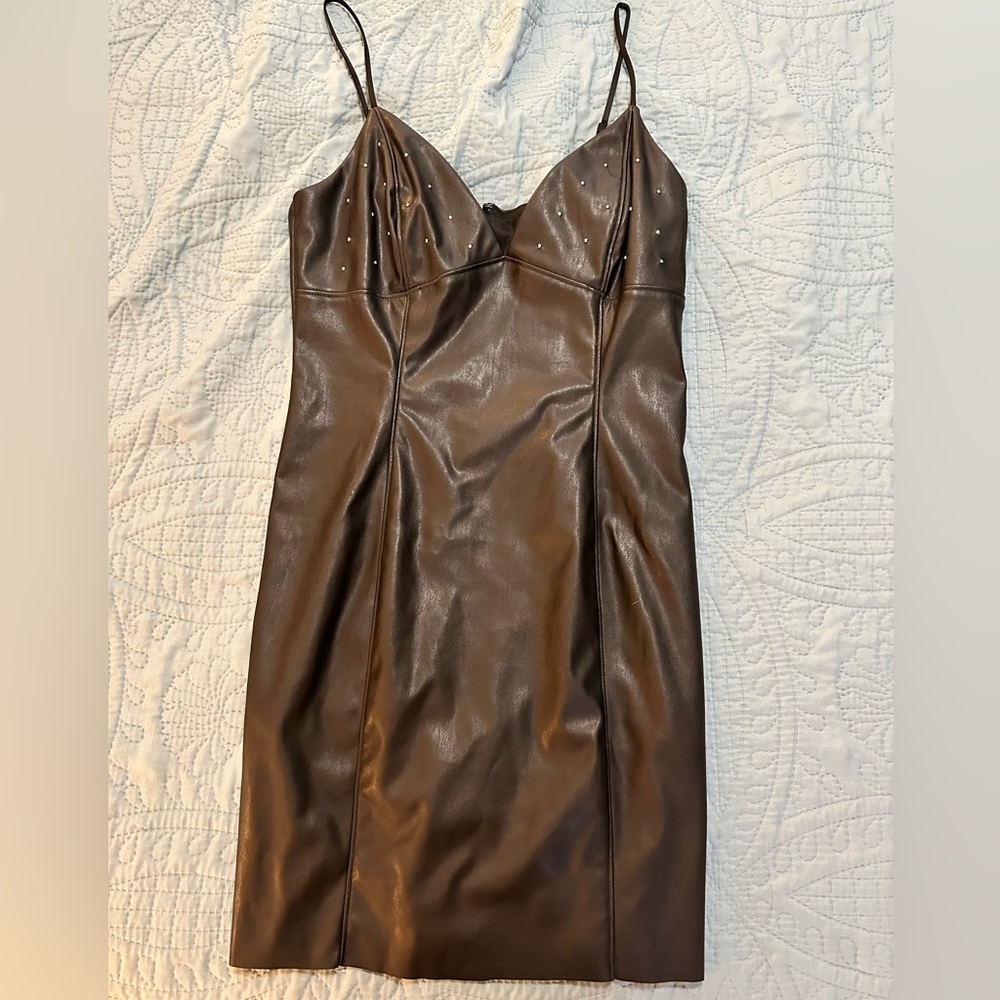 Forever 21 medium but runs small black dress latex like fitted